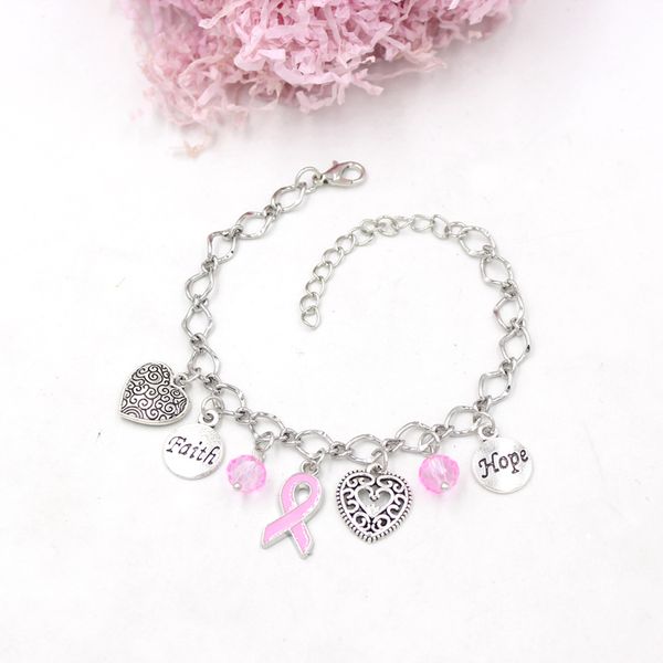 new arrival pink ribbon heart faith hope breast cancer bracelets bangles for women awareness jewelry pulsera, Golden;silver
new arrival pink ribbon heart faith hope breast cancer bracelets bangles for women awareness jewelry pulsera, Golden;silver