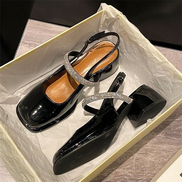 soft leather highheeled mary jane womens spring and summer thickheeled shoes with buckle straps toe sandals 220720, Black
soft leather highheeled mary jane womens spring and summer thickheeled shoes with buckle straps toe sandals 220720, Black