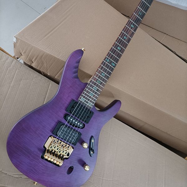 6 strings purple electric guitar with gold hardware rosewood fretboard abalone inlay
6 strings purple electric guitar with gold hardware rosewood fretboard abalone inlay