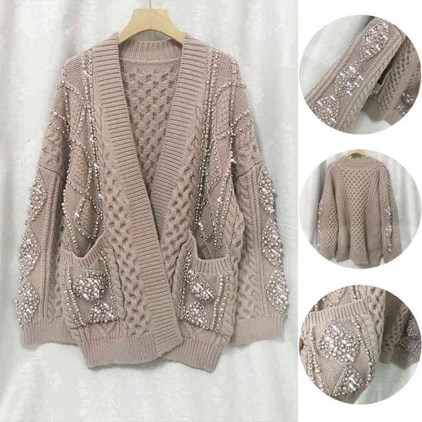 women's sweaters french style s home autumn and winter v-neck hand diamond knitted cardigan lazy long sleeved sweater coat, White;black
women's sweaters french style s home autumn and winter v-neck hand diamond knitted cardigan lazy long sleeved sweater coat, White;black