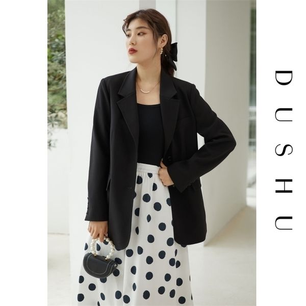 dushu loose office lady casual black blazer women oversized autumn winter white female vintage double breasted jacket 211213, White;black
dushu loose office lady casual black blazer women oversized autumn winter white female vintage double breasted jacket 211213, White;black