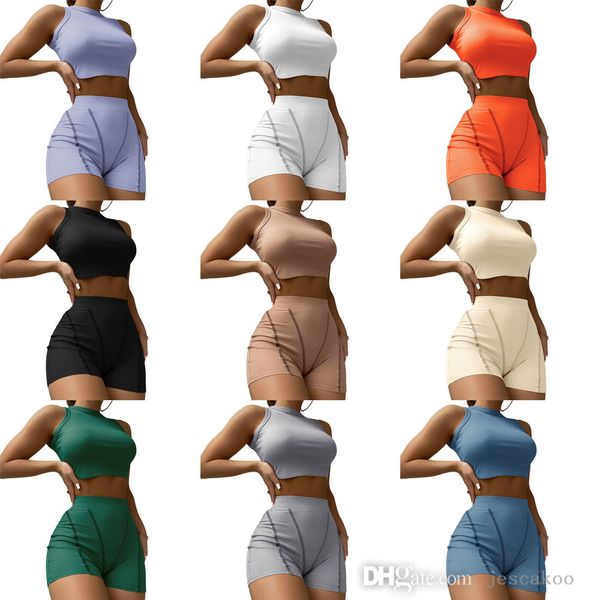 2022 designer clothing tracksuits for womens ribbed vest thread high waist knited yoga pants outfits two piece shorts set, Gray
2022 designer clothing tracksuits for womens ribbed vest thread high waist knited yoga pants outfits two piece shorts set, Gray