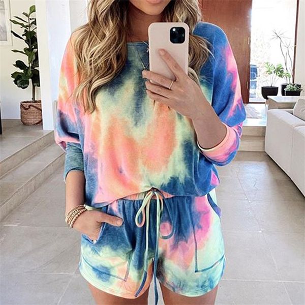fashion jumpsuit bodysuit women tie dye printed fashion home casual shorts suit women two piece playsuits print two piece t200704, Black;white
fashion jumpsuit bodysuit women tie dye printed fashion home casual shorts suit women two piece playsuits print two piece t200704, Black;white