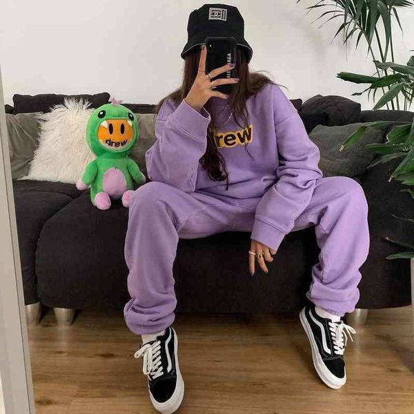 drew smiling face round neck plush sweater ouyang nana same fog high street loose casual couple letter long sleeve, Black
drew smiling face round neck plush sweater ouyang nana same fog high street loose casual couple letter long sleeve, Black