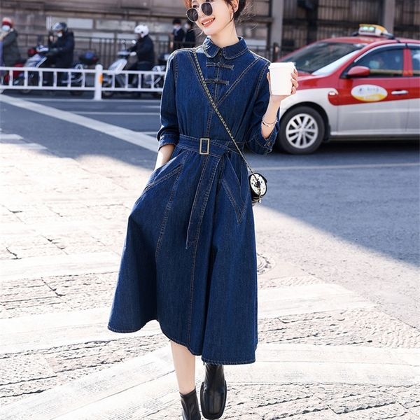casual dresses 2022 spring women's wear chinese style buckle design sense of chic long skirt temperament cowboy dress 1rhr, Black;gray
casual dresses 2022 spring women's wear chinese style buckle design sense of chic long skirt temperament cowboy dress 1rhr, Black;gray