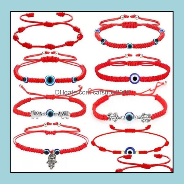 charm bracelets jewelry handwoven lucky red string blue turkish evil eye pendent bracelet for women girls party birthday gift drop delivery, Golden;silver
charm bracelets jewelry handwoven lucky red string blue turkish evil eye pendent bracelet for women girls party birthday gift drop delivery, Golden;silver