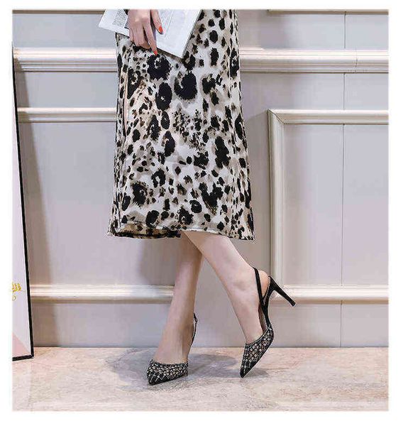 sandals women summer designer luxury rhinestones high heels hollow one line, Black