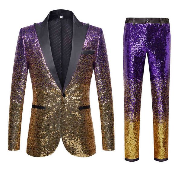 men's suits & blazers purple gold gradient sequin suit fashion slim fit wedding bridegroom, White;black
men's suits & blazers purple gold gradient sequin suit fashion slim fit wedding bridegroom, White;black