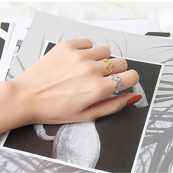 resizable aesthetic heart hollowout s925 sterling silver ring gold plated jewelry not allergic open rings love loop kofo, Slivery;golden
resizable aesthetic heart hollowout s925 sterling silver ring gold plated jewelry not allergic open rings love loop kofo, Slivery;golden