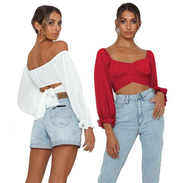 summer new adorable for women 2021 off shoulder long sleeve ladies elegant shirt female crop shirt, White
summer new adorable for women 2021 off shoulder long sleeve ladies elegant shirt female crop shirt, White