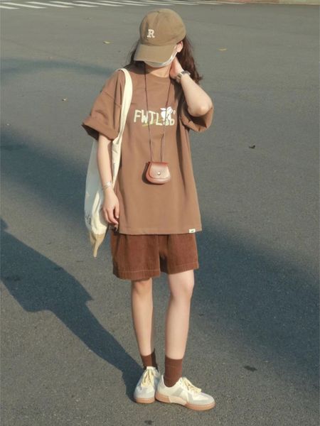 summer casual sportswear set for women short sleeve print t-shirt pants suit student clothing letter shorts matching outfit, White
summer casual sportswear set for women short sleeve print t-shirt pants suit student clothing letter shorts matching outfit, White