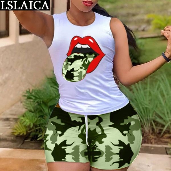 women s sports suit sleeveless t shirts lipps printed drawstring waist shorts set s 2xl fashion knitted summer women sets 220616, Gray
women s sports suit sleeveless t shirts lipps printed drawstring waist shorts set s 2xl fashion knitted summer women sets 220616, Gray