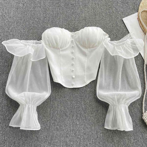 women's blouses shirts off shoulder female off collarbone spice girl breast wrap short chiffon shirt long sleeve foreign style small 2i, White
women's blouses shirts off shoulder female off collarbone spice girl breast wrap short chiffon shirt long sleeve foreign style small 2i, White