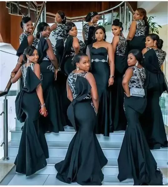 2022 black satin african bridesmaid dresses long bridesmaids mermaid prom gowns maid of honor dress evening wear 0701, White;pink
2022 black satin african bridesmaid dresses long bridesmaids mermaid prom gowns maid of honor dress evening wear 0701, White;pink