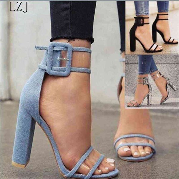 sandals, women's thick heel sandals, open denim shoes, transparent block heels, 220325 new style, Black
sandals, women's thick heel sandals, open denim shoes, transparent block heels, 220325 new style, Black