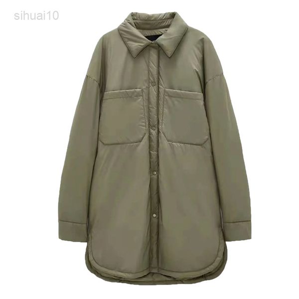 women fashion long cotton lined clothes warm parka jacket vintage long sleeves female outerwear shirt jacket chic l220725, Black;brown
women fashion long cotton lined clothes warm parka jacket vintage long sleeves female outerwear shirt jacket chic l220725, Black;brown