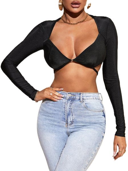 sxy sweetheart neck strappy detail crop k2h5#, White