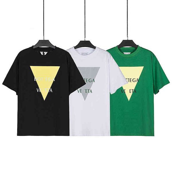 women's t-shirt high version summer bv triangle letter printing men's and women's short sleeved t-shirt bottom shirt, White
women's t-shirt high version summer bv triangle letter printing men's and women's short sleeved t-shirt bottom shirt, White