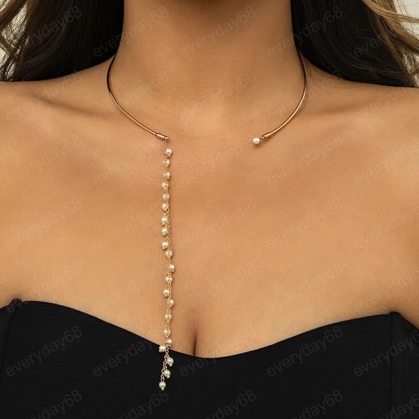 long tassel imitation pearl pendant choker necklace for women wedding bridal vintage thin chain neck jewelry, Golden;silver
long tassel imitation pearl pendant choker necklace for women wedding bridal vintage thin chain neck jewelry, Golden;silver