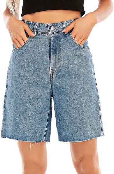 women's summer relaxed fit flat bermuda ripped distressed short denim jeans x1cw#, White;black
women's summer relaxed fit flat bermuda ripped distressed short denim jeans x1cw#, White;black