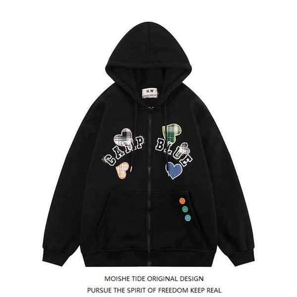 moishe tide brand love embroidery hoodie for men and women loose bf lazy style couple cardigan jacket, Black
moishe tide brand love embroidery hoodie for men and women loose bf lazy style couple cardigan jacket, Black