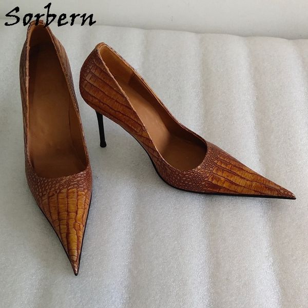 sorbern brown alligator ladies pump shoe 10cm metal high heel size 37 pointed toe stilettos heels italy shoes custom colors, Black
sorbern brown alligator ladies pump shoe 10cm metal high heel size 37 pointed toe stilettos heels italy shoes custom colors, Black