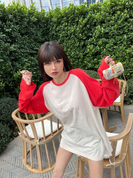 women's t-shirt designer we11 korean version done little monster long sleeve t-shirt casual loose color matching bottom shirt weldone y, White
women's t-shirt designer we11 korean version done little monster long sleeve t-shirt casual loose color matching bottom shirt weldone y, White