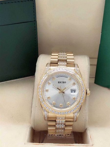 diamond watch diamond men watch stylish gold dial calendar gold bracelet folding buckle master men luxury mens watches designer watches, Slivery;brown
diamond watch diamond men watch stylish gold dial calendar gold bracelet folding buckle master men luxury mens watches designer watches, Slivery;brown