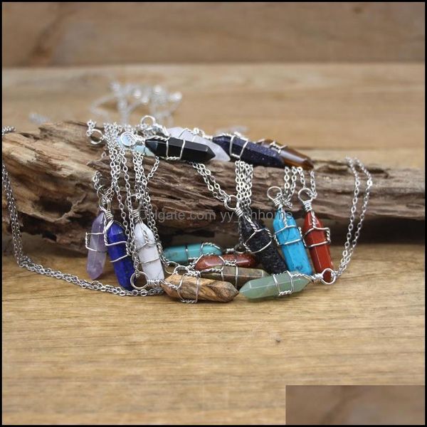 pendant necklaces pendants jewelry natural stone point wire wrap necklace crystal rose quartz hexagonal pe dhs7l, Silver
pendant necklaces pendants jewelry natural stone point wire wrap necklace crystal rose quartz hexagonal pe dhs7l, Silver