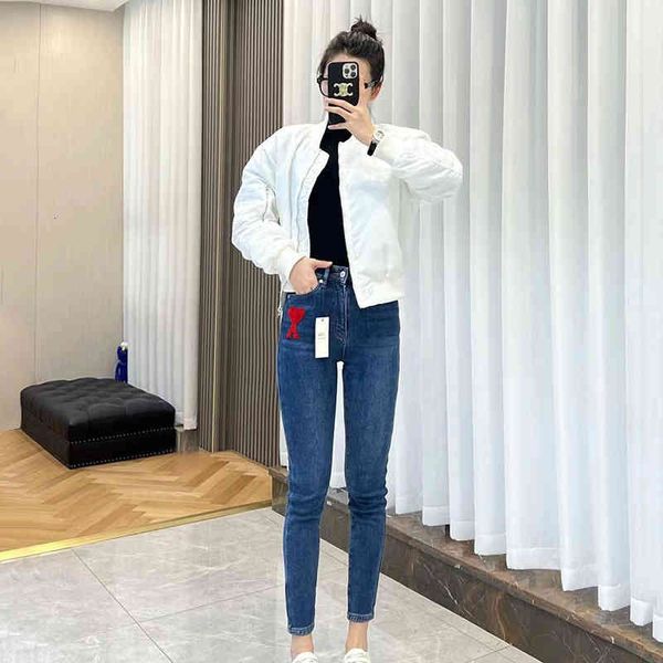 women's jeans red love embroidery a letter high waist plush thickened slim elastic jeans women, Blue
women's jeans red love embroidery a letter high waist plush thickened slim elastic jeans women, Blue