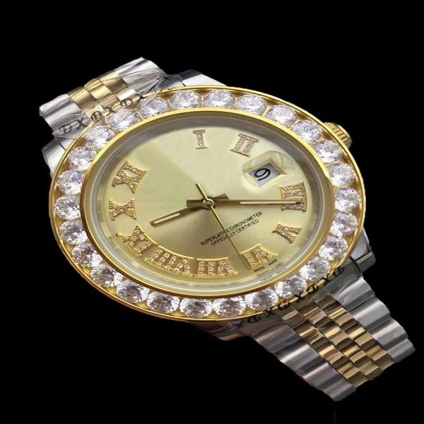 new president day date 18k gold perpetual luxury mens watch big diamond bezel gold stainless steel original strap automatic men wa310o, Slivery;brown
new president day date 18k gold perpetual luxury mens watch big diamond bezel gold stainless steel original strap automatic men wa310o, Slivery;brown