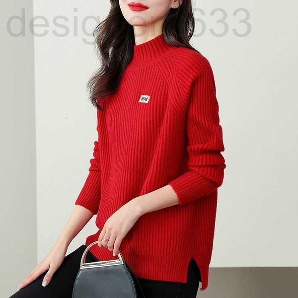 women's knits & tees designer autumn winter thickened bottomed sweater women's pullover loose large knitted semi high neck soft wo, White
women's knits & tees designer autumn winter thickened bottomed sweater women's pullover loose large knitted semi high neck soft wo, White