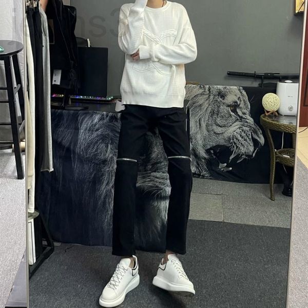 men's jeans designer 2022 high street knee zipper black jeans men's korean fashion net red guys versatile hole nine pants 3q3n, Blue
men's jeans designer 2022 high street knee zipper black jeans men's korean fashion net red guys versatile hole nine pants 3q3n, Blue