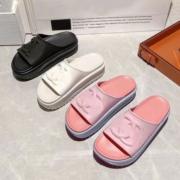 2022 designer woman platform slide slippers macaron color thick bottom soft bottom sandals, Black
2022 designer woman platform slide slippers macaron color thick bottom soft bottom sandals, Black