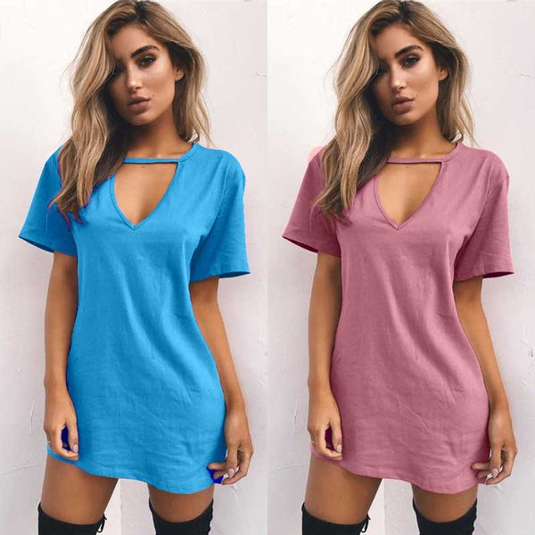 women tshirt dress 2022 choker v-neck summer dresses short sleeve casual halter loose boho beach dress vestidos plus size290b, Black;gray
women tshirt dress 2022 choker v-neck summer dresses short sleeve casual halter loose boho beach dress vestidos plus size290b, Black;gray