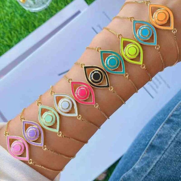 8pcs luxury gold plated adjustable box chain bracelet fashion enamel colorful eye women's bracelets, Golden;silver
8pcs luxury gold plated adjustable box chain bracelet fashion enamel colorful eye women's bracelets, Golden;silver