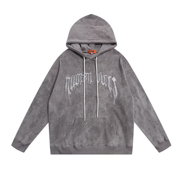 high street letter embroidery suede pullover hoodies for men and women distressed washed casual oversize hooded sweatshirt, Black
high street letter embroidery suede pullover hoodies for men and women distressed washed casual oversize hooded sweatshirt, Black