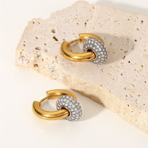 charm hypoallergenic zircon stainless steel hoop earrings 18k gold waterproof je, Golden
charm hypoallergenic zircon stainless steel hoop earrings 18k gold waterproof je, Golden