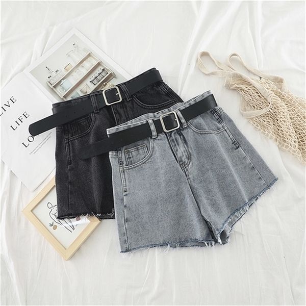 high waist denim shorts 2020 summer ripped tassel shorts korean streetwear short jeans cowboy style lj200815, White;black
high waist denim shorts 2020 summer ripped tassel shorts korean streetwear short jeans cowboy style lj200815, White;black