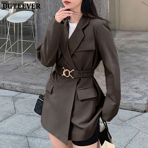 spring fashion chic notched collar women solid blazer elegant long sleeve belted slim waist female suit coats 2021, White;black
spring fashion chic notched collar women solid blazer elegant long sleeve belted slim waist female suit coats 2021, White;black