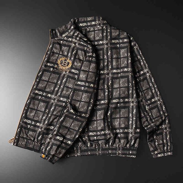 men's luxury fashion brands menswear and new slim fit stand embroidered stripe jacket, Black
men's luxury fashion brands menswear and new slim fit stand embroidered stripe jacket, Black