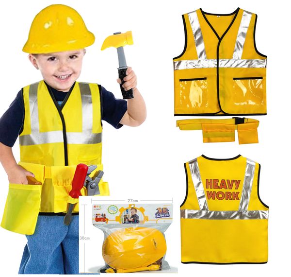 construction worker costume kit for kids role play toy set career heavy cosplay, Blue
construction worker costume kit for kids role play toy set career heavy cosplay, Blue