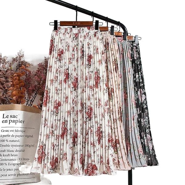 skirts 2022 summer chiffon women's vintage floral print pleated skirt elastic high waist long big swing clothes jupe l4wi#, Black
skirts 2022 summer chiffon women's vintage floral print pleated skirt elastic high waist long big swing clothes jupe l4wi#, Black