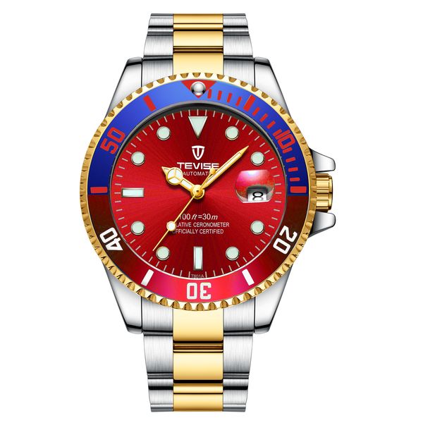 luxury quartz swiss watch tevise t801 movement watches men wrist blue gold stainless steel band auto date wristwatches t801, Slivery;brown
luxury quartz swiss watch tevise t801 movement watches men wrist blue gold stainless steel band auto date wristwatches t801, Slivery;brown