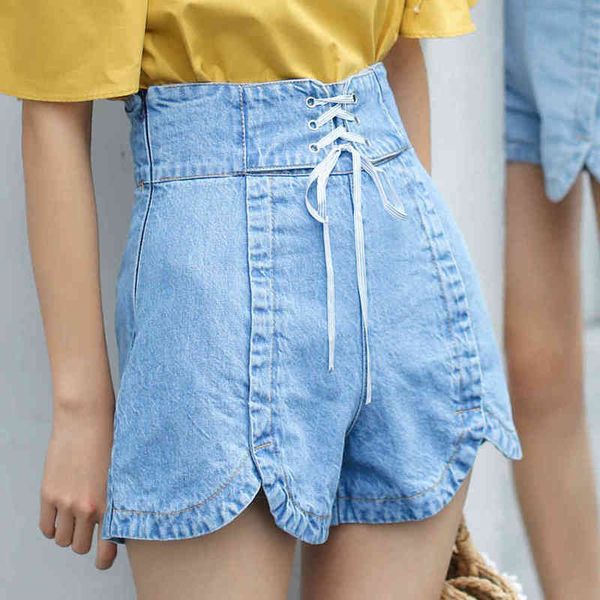 side zipper fly shorts jeans women summer high waist laceup short female dark blue short trouser plus size denim short girl 210412, White;black
side zipper fly shorts jeans women summer high waist laceup short female dark blue short trouser plus size denim short girl 210412, White;black