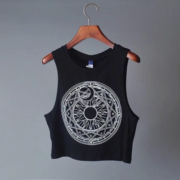 womens men tanks loose gothic symbols moon sun printing crop cropped sleeveless camis, White
womens men tanks loose gothic symbols moon sun printing crop cropped sleeveless camis, White