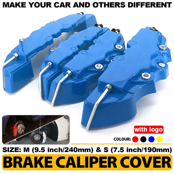 4pcs 5 colors abs plastic car 3d disc brake caliper covers front & rear accessories kit size m+s l universal 
4pcs 5 colors abs plastic car 3d disc brake caliper covers front & rear accessories kit size m+s l universal