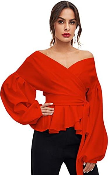 women's & tees long-sleeved, v-neck pleated blouse, off-the-shoulder, belted belted, White
women's & tees long-sleeved, v-neck pleated blouse, off-the-shoulder, belted belted, White