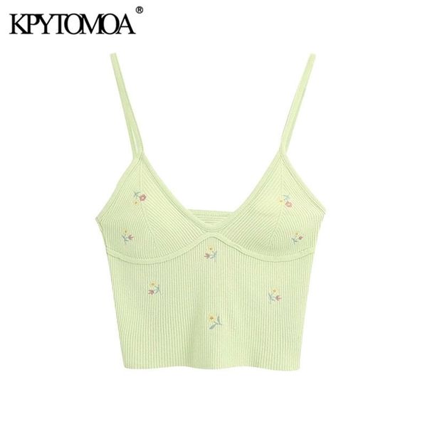 kpytomoa women sweet fashion floral embroidery cropped knitted blouses vintage backless thin straps female shirts chic lj200811, White
kpytomoa women sweet fashion floral embroidery cropped knitted blouses vintage backless thin straps female shirts chic lj200811, White