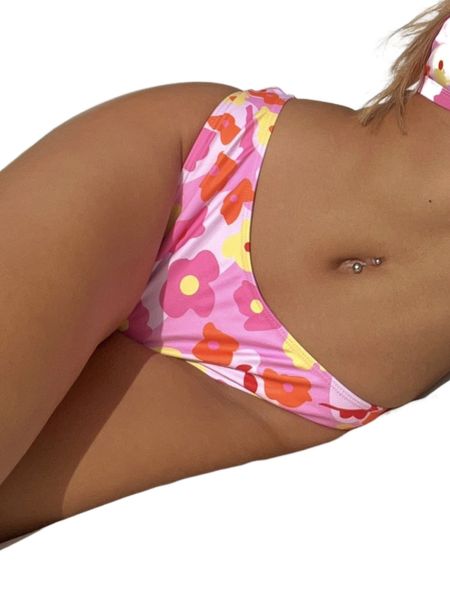 floral bikini bottom l8q3#, White;black